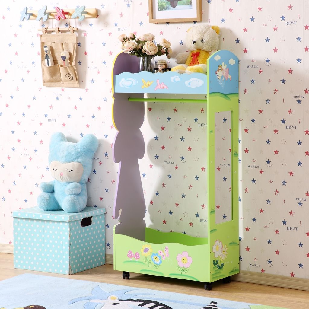 Furniture factory large supply of European wooden children's cartoon cute coat rack girl clothes hanger storage