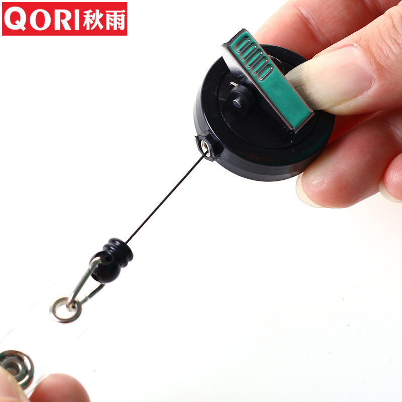 Autumn rain easy pull buckle 360 rotating glue LOGO work certificate badge work card alligator clip retractable easy to pull