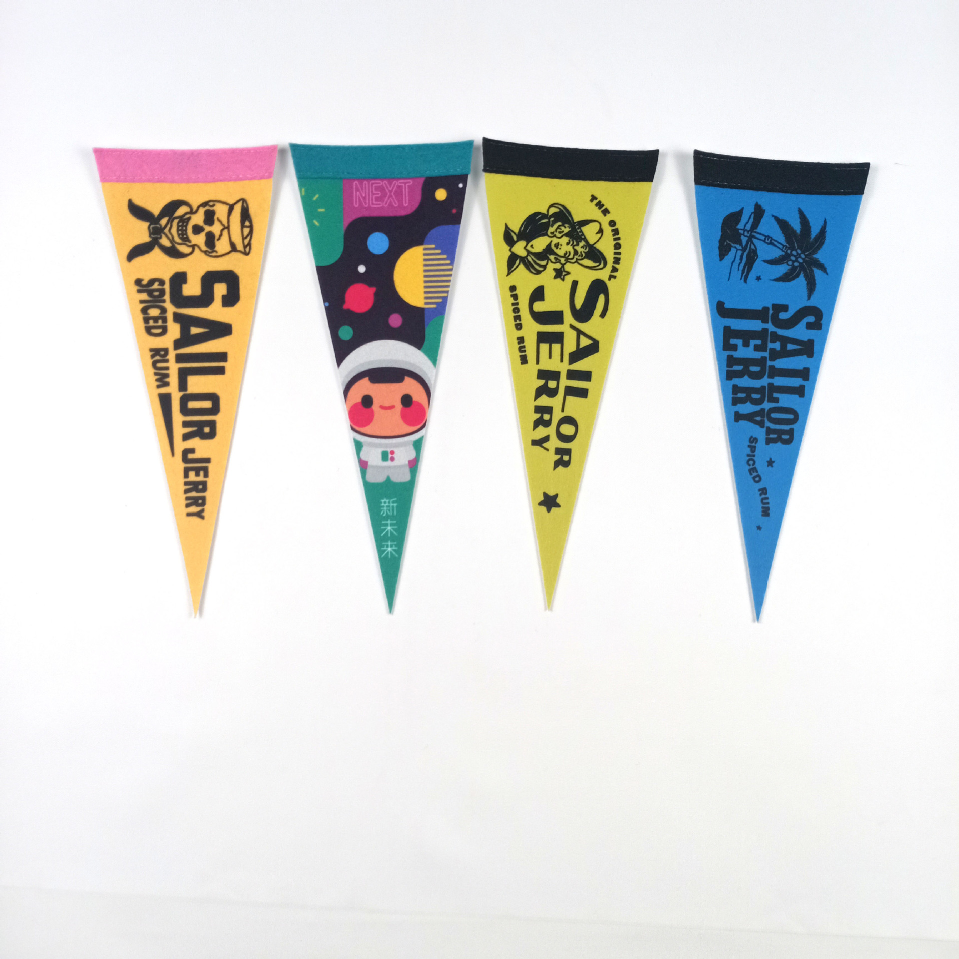 320g Felt Fabric Triangular Flag Advertising Banner Advertising Pennant Can Be Printed with Logo Low Minimum Order Quantity One Side