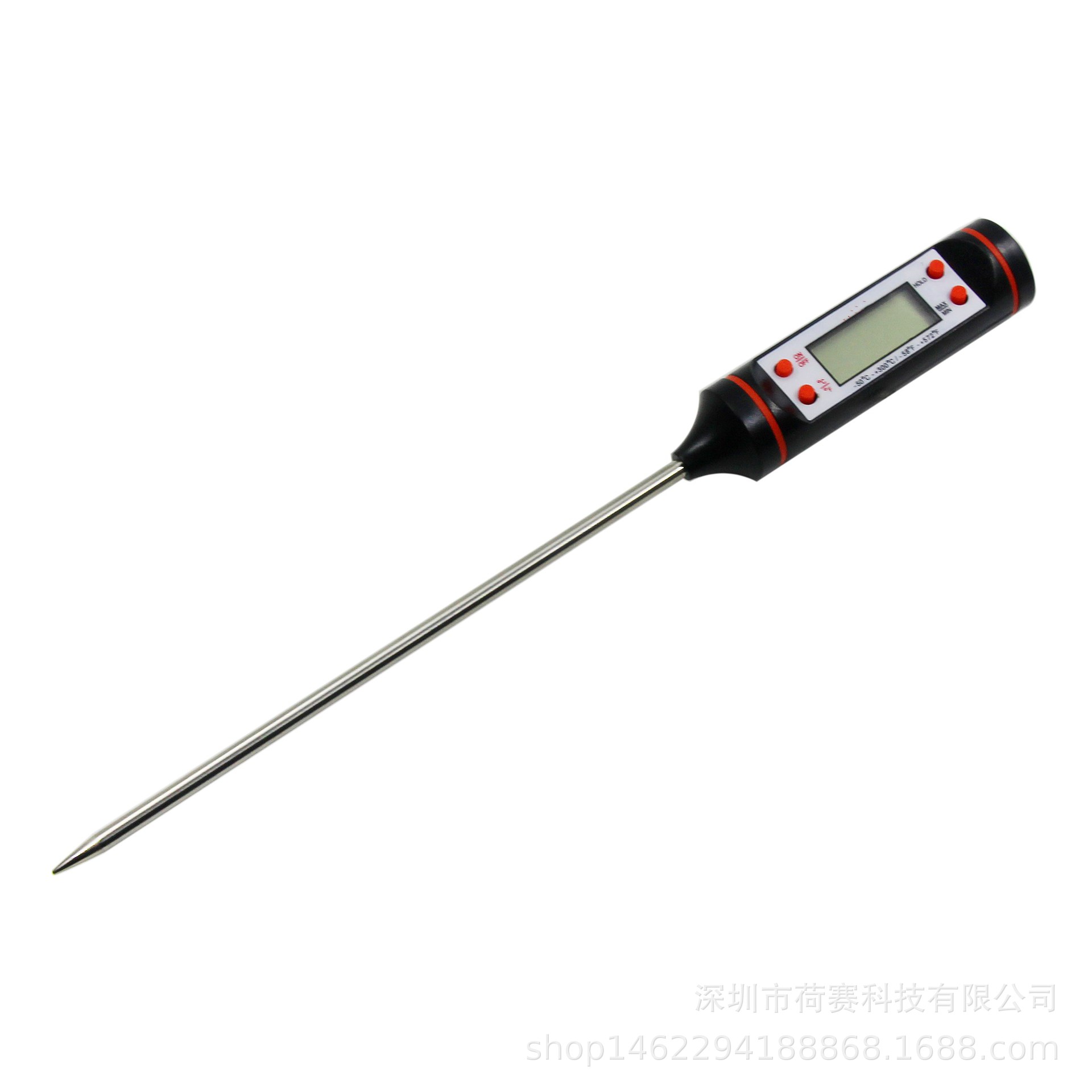 Kitchen Oil Thermometer Barbecue Baking Temperature Measurement Electronic Food Needle Type Liquid Display Bbq Home Black White