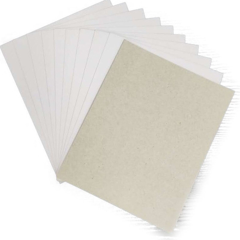 Yiwu Factory Gray Background Whiteboard Paper White Cardboard Clothing Cardboard Lined with Packaging Paper Board Cardboard 250-400g