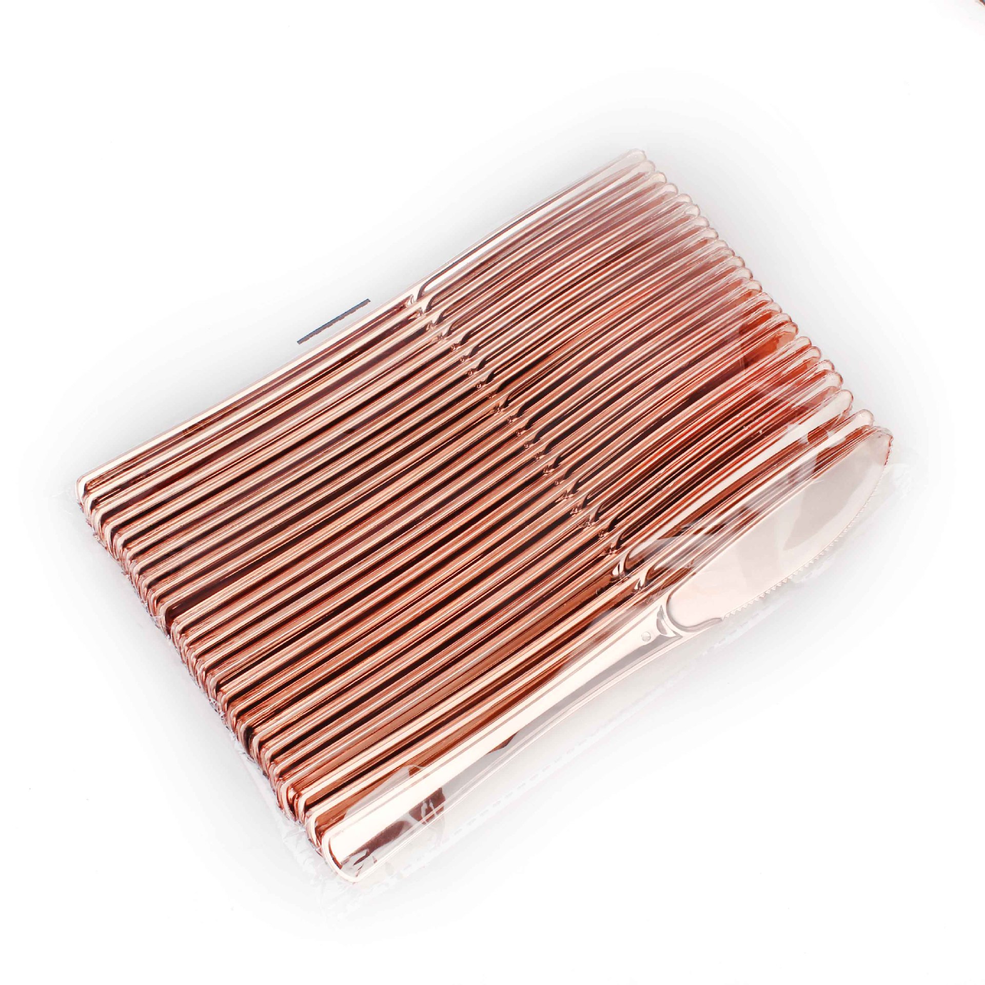 0.21 Yuan/Piece Manufacturer's Spot Uv Electroplating Disposable Knife, Fork and Spoon for Meal Birthday Party Set Cross-Border Supply