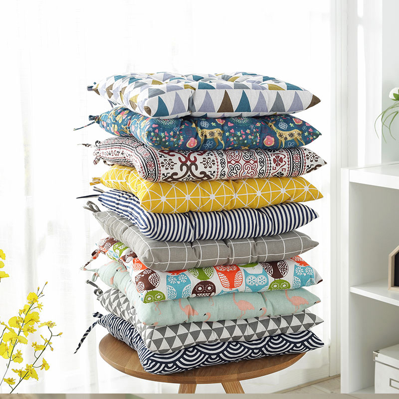 Оптовая квадратная льняная подушка для стула, подушка для стула, подушка для детей и студентов