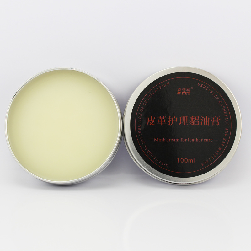 Крем для обуви из норки в алюминиевой коробке, бесцветный, для ухода за кожаными обувью, увлажняющий крем и полировка