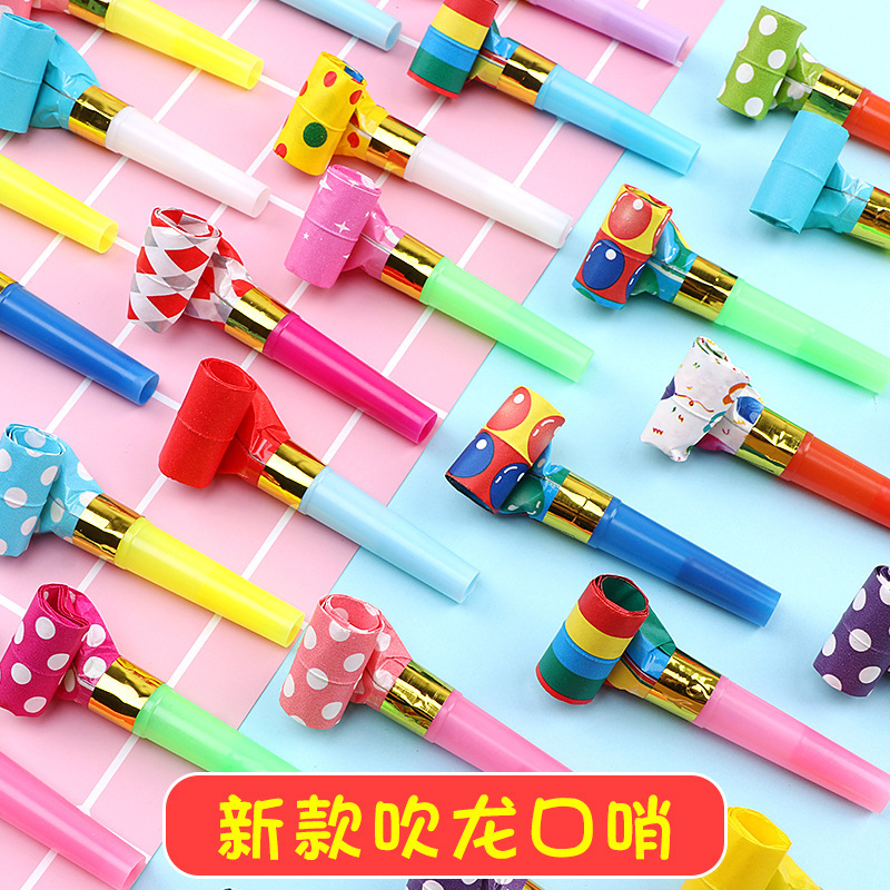 Factory wholesale Dragon whistle cheerleading party birthday party long nose whistle holiday gift cheer props