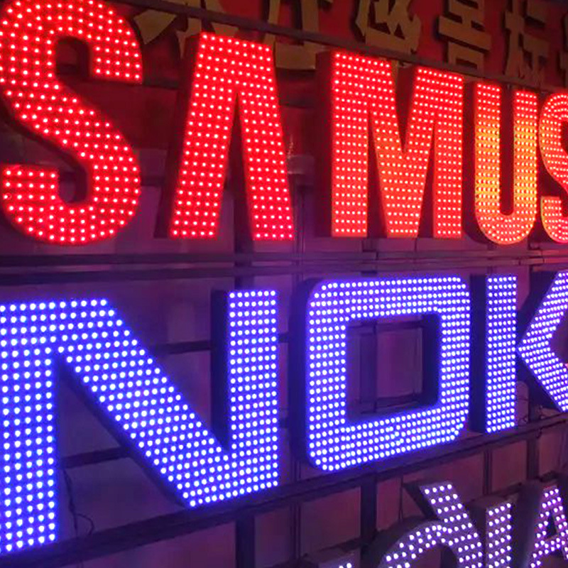 9mm12mmled exposed lamp string perforated lamp beads waterproof highlight 12v5v signboard advertising luminous word dot matrix word