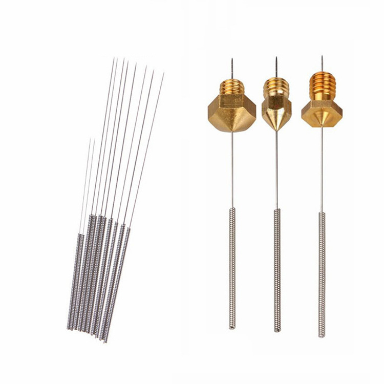 3d printer accessories mk8 nozzle e3d nozzle cleaning steel needle cleaner brass stainless steel drill through needle