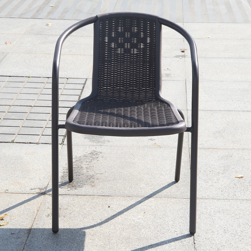 Rattan Chair Outdoor Balcony Leisure Iron Courtyard Chair Outdoor Outdoor Outdoor Garden Backrest Waterproof Rattan Table and Chair Combination