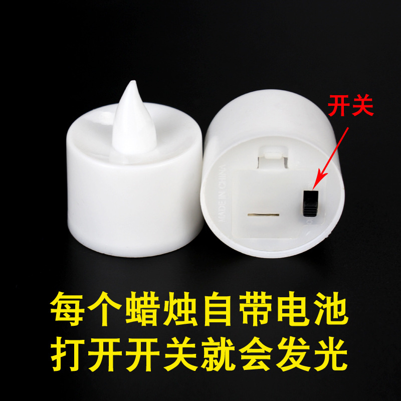 LED Electronic Candle Lamp Wholesale Red Shell Red New Year Spring Festival Lantern Festival Charged Lotus Lotus Lamp for Buddha