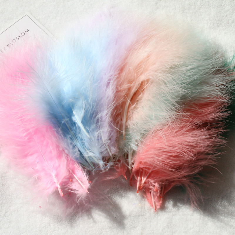 Factory wholesale diy color feather full velvet turkey feather clothing antique headdress pet toy crafts decoration