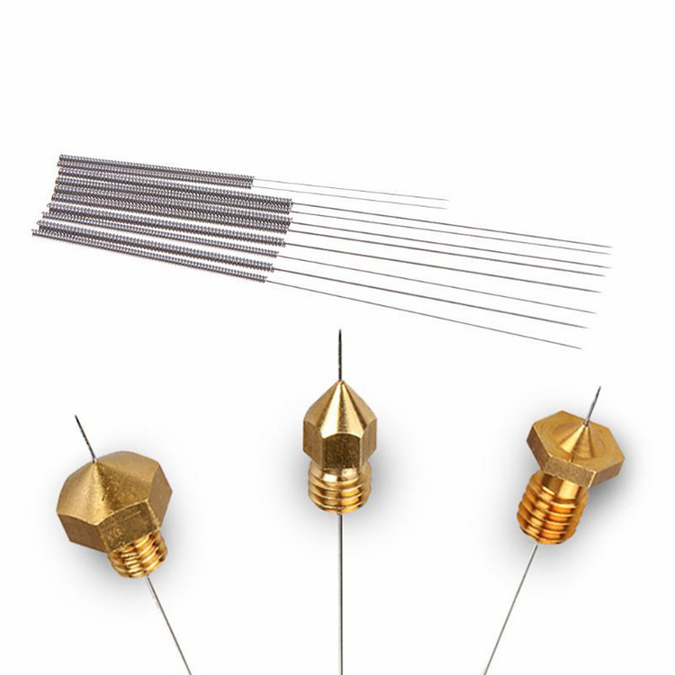 3d printer accessories mk8 nozzle e3d nozzle cleaning steel needle cleaner brass stainless steel drill through needle