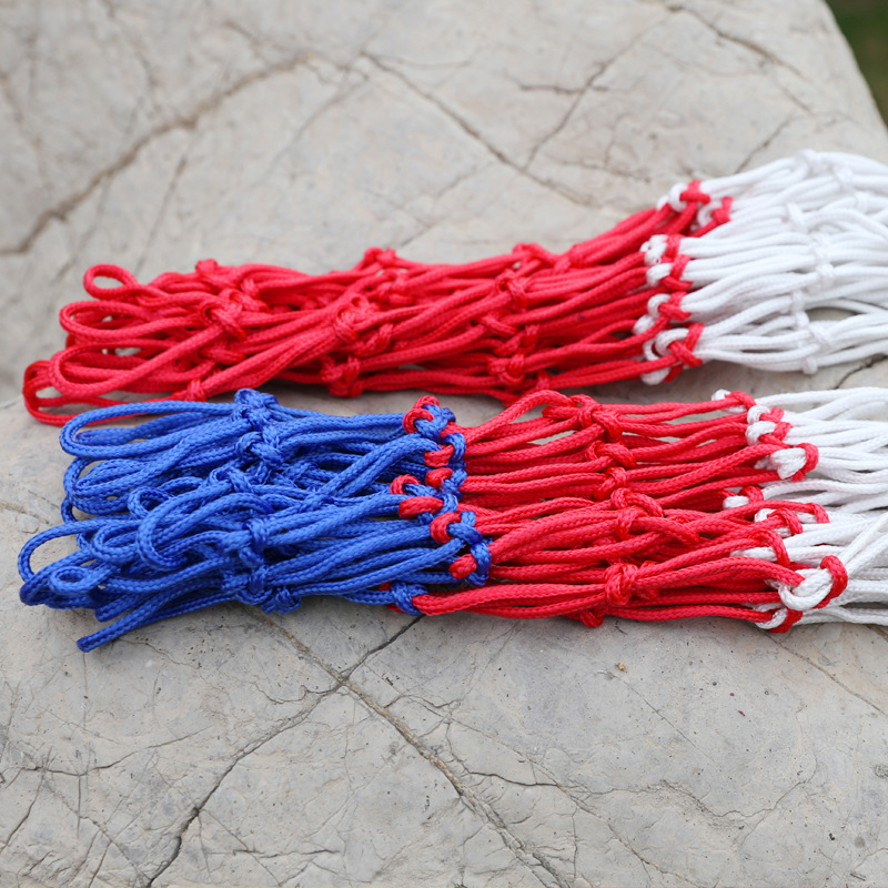 Factory Direct Sales Polypropylene 3-Color Basketball Net Waterproof and Sunproof Standard Basketball Net Strong and Durable Basketball Stand Net