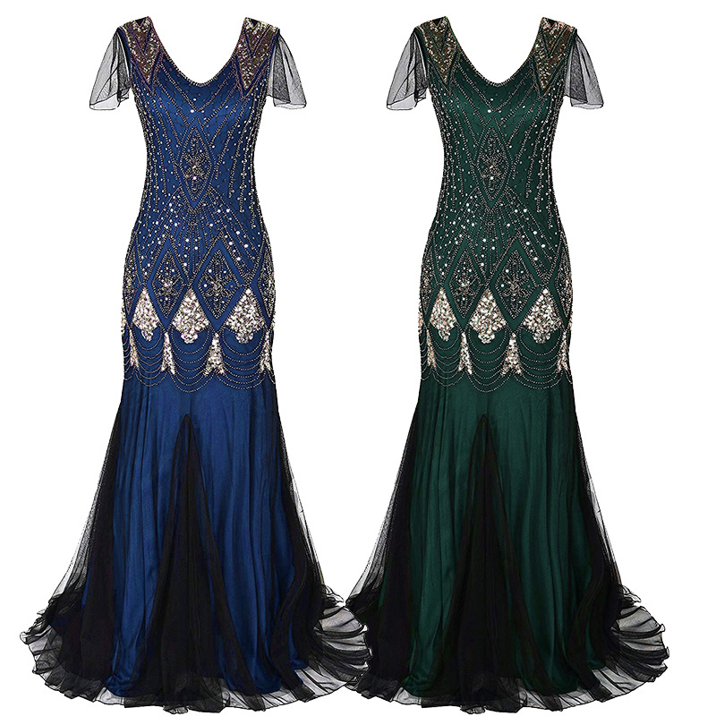 Amazon Cross-Border 1920 Sequin Dress Gatsby Retro Dress Plus Size Banquet Party Dress