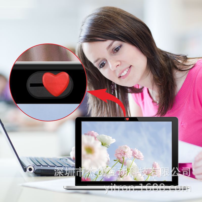 Mobile phone Love-shaped anti-peeping privacy cover new listing privacy cover computer camera protection cover