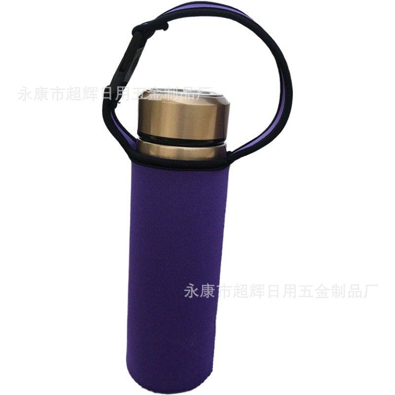 Factory Direct Sales Solid Color Straight Elastic Thermos Cup Cover Can Be Carried on the Back with Diving Material Cup Cover Insulation and Anti-Fall Wholesale
