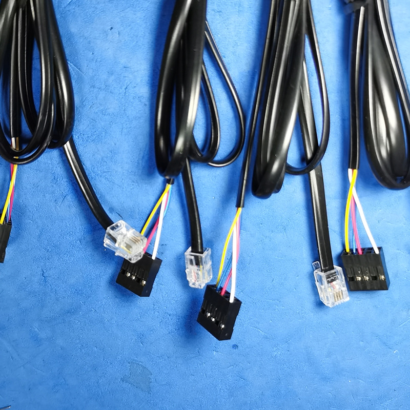 Factory direct DuPont head 2.54 head 4P4C Crystal Head 1.1 meters telephone line four-core telephone cable