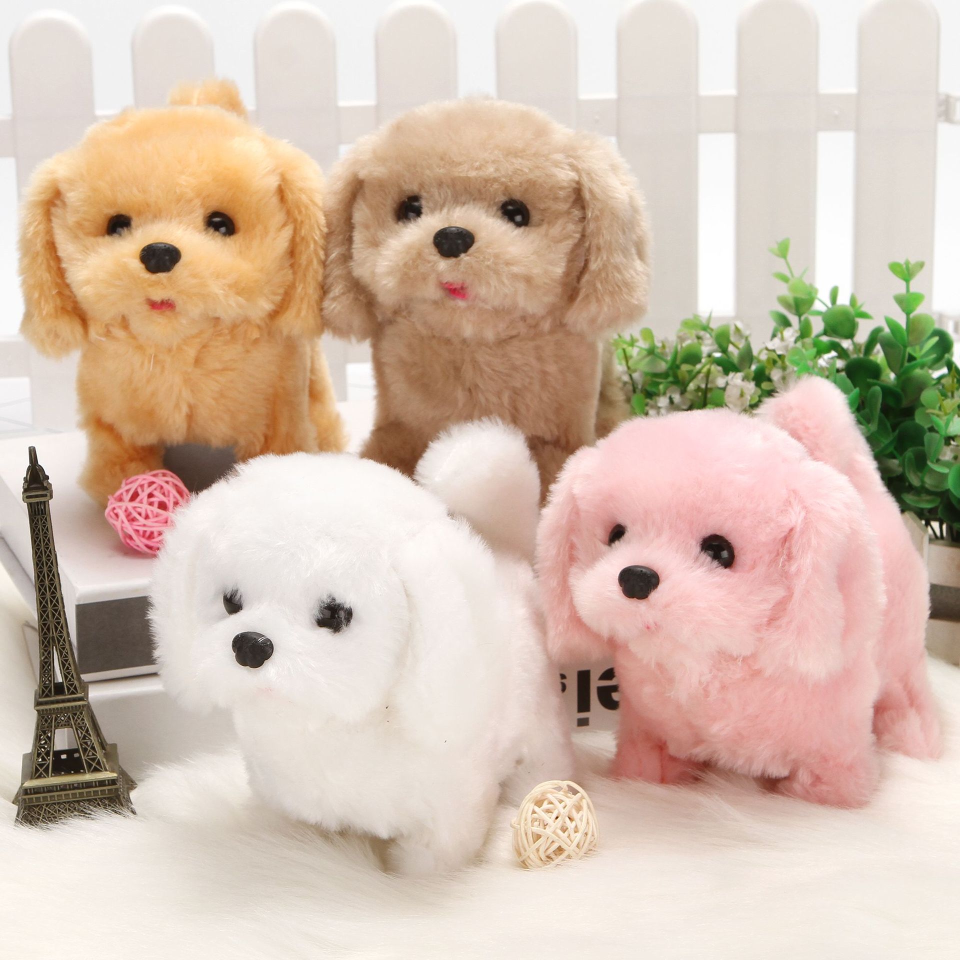 Electric dog plush simulation robot dog 1-3 puppy kitten stall children's toys electronic pet stall wholesale