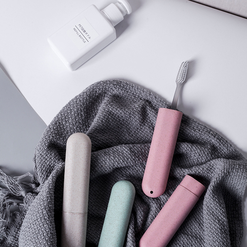 Бокс для зубной щетки из пшеничной соломы, портативный чехол