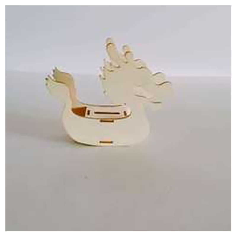 Factory Direct supply kindergarten Dragon Boat Festival wooden piggy bank dragon boat model handmade children DIY production materials