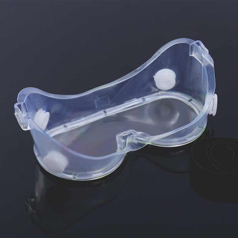 Wholesale labor protection glasses pc four-bead goggles anti-fall dustproof windproof sand-proof splash-proof white flat goggles