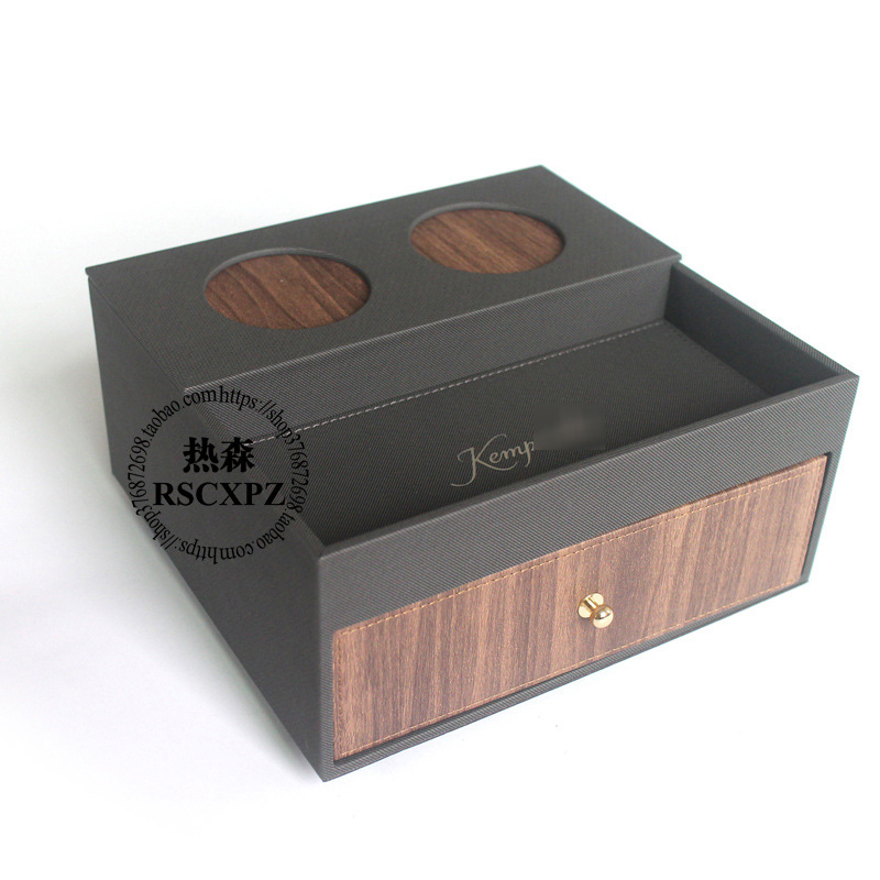 Room Supplies Hotel Service Guide Book Notes Clip Leather Remote Control Holder Tea Bag Storage Box Decked Tissue