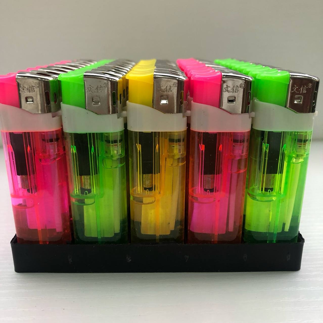 Wenxin Lighter Factory Direct Wenxin 308 Labeling Double Garden Lighter 179 Printing Bar Code Small Round Lighter Lighter