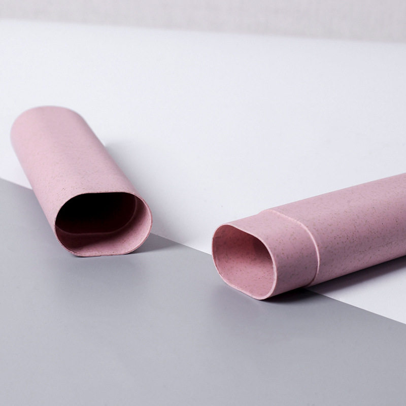 Toothbrush Box Wheat Straw Nordic Style Travel Portable Toothbrush Cover Travel Chopsticks Holder Straw Storage Box 24cm