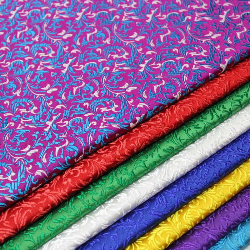 Chinese Style Cheongsam Doll Clothes Hanfu Mongolian Robe Fabric Decoration Handmade Jacquard Brocade Satin Malt Flower Fabric