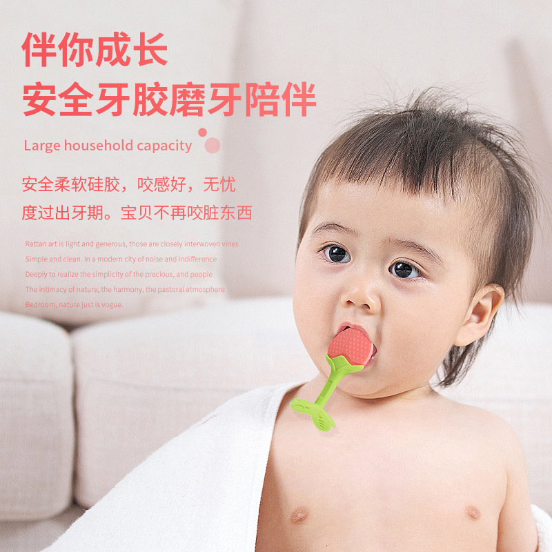 Baby Grinding Stick Three-dimensional Fruit Teeth Gum Baby Silicone Bite Bite Neonatal Grinding Soothing Gum Toy