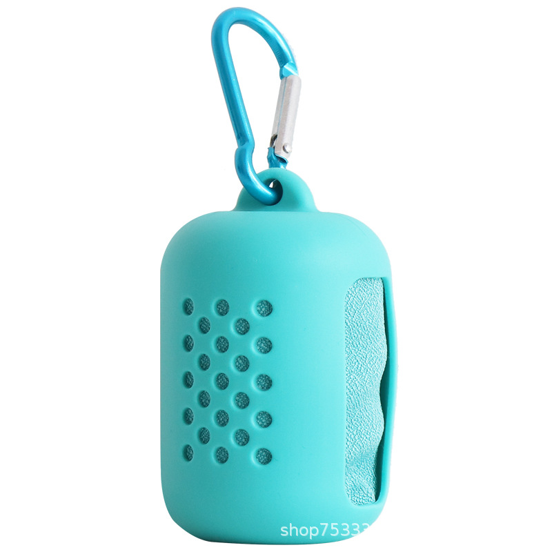 Hot selling outdoor sports quick-drying towel silicone cover portable cold feeling cool microfiber travel silicone towel cover