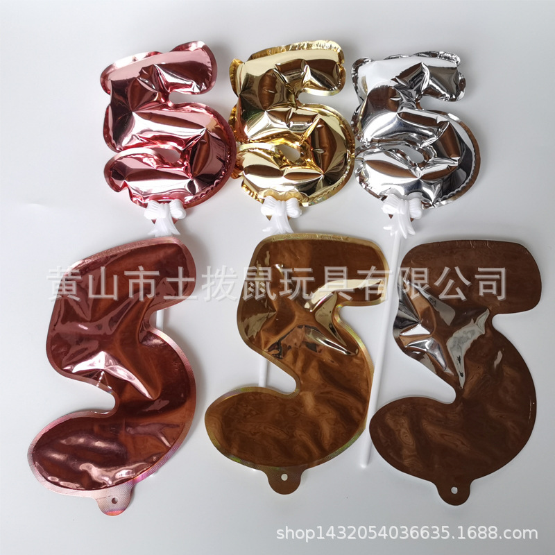 Automatic Inflatable Digital Pole Balloon Accessories Gold Silver Pink Dazzling Silver Spot Party Decoration Inflator