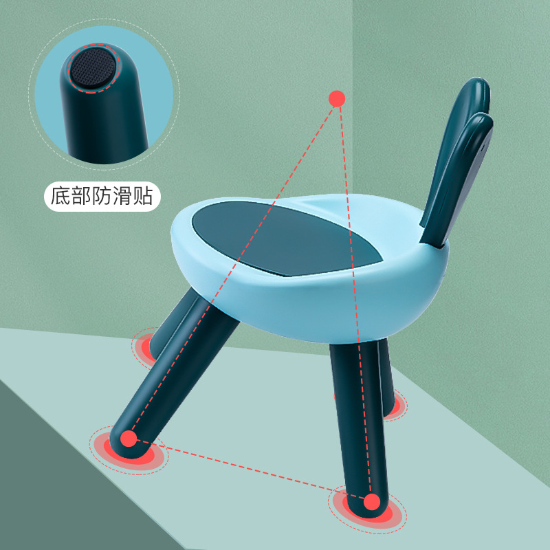 Children's Backrest Stool, Kindergarten Baby Plastic Small Chair, Thickened Children's Bunny Stool, Small Stool