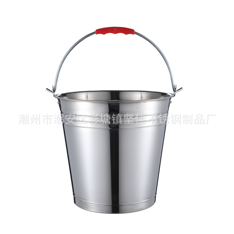 Stainless Steel Water Bucket Thickened Non-Magnetic Water Bucket Bar Beer Bucket Ice Bucket Household Kitchen Portable Water Bucket Wholesale