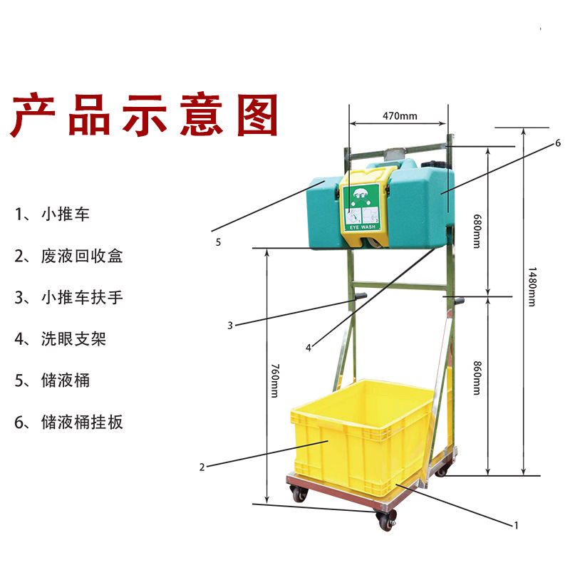 Yuxiang Wholesale Oem 304 Stainless Steel Trolley Wall-Mounted 8-Gallon 30L Portable Eyewash