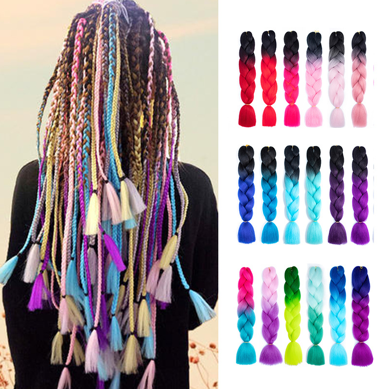 Парик Xuchang африканская грязная коса 80 цвет градиент химическое волокно большая коса высокотемпературный шелк цвет грязной косы