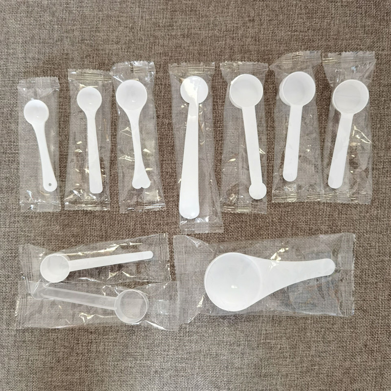 Wholesale 1 2 3 5 10 15g ml ml milk powder spoon salt spoon flat bottom measuring spoon plastic quantitative spoon