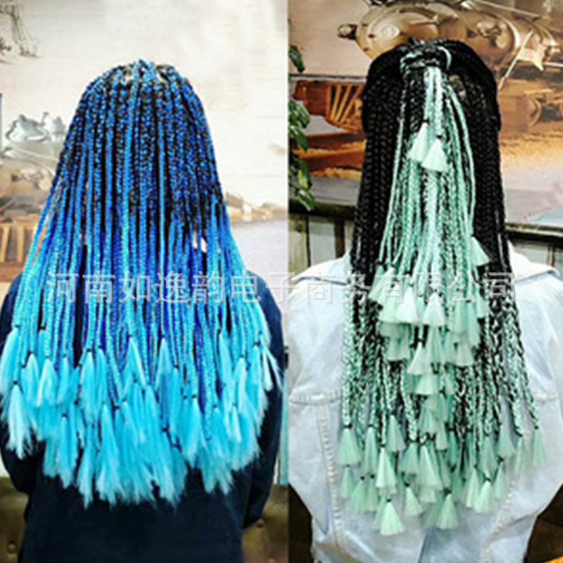 Xuchang Wig African Dirty Braid 80 Color Gradient Chemical Fiber Large Braid High Temperature Silk Braid Color Dirty Braid
