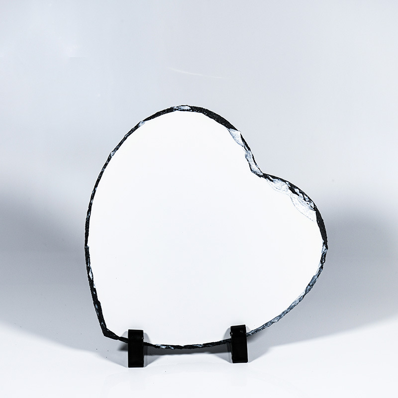 Personalized production thermal transfer slate painting wholesale factory direct blank DIY heart-shaped stone prints 15 * 15CM