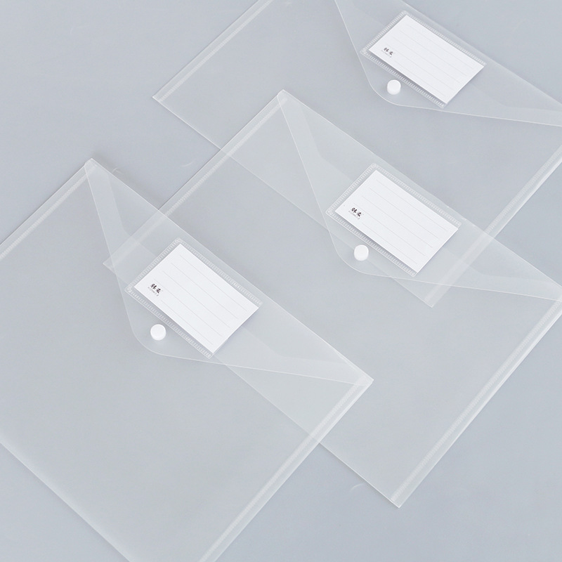 Transparent A4 File Bag Test Paper Storage Bag Student Stationery Subject Classification Bag File Bag Information Folder Pp Waterproof Folder