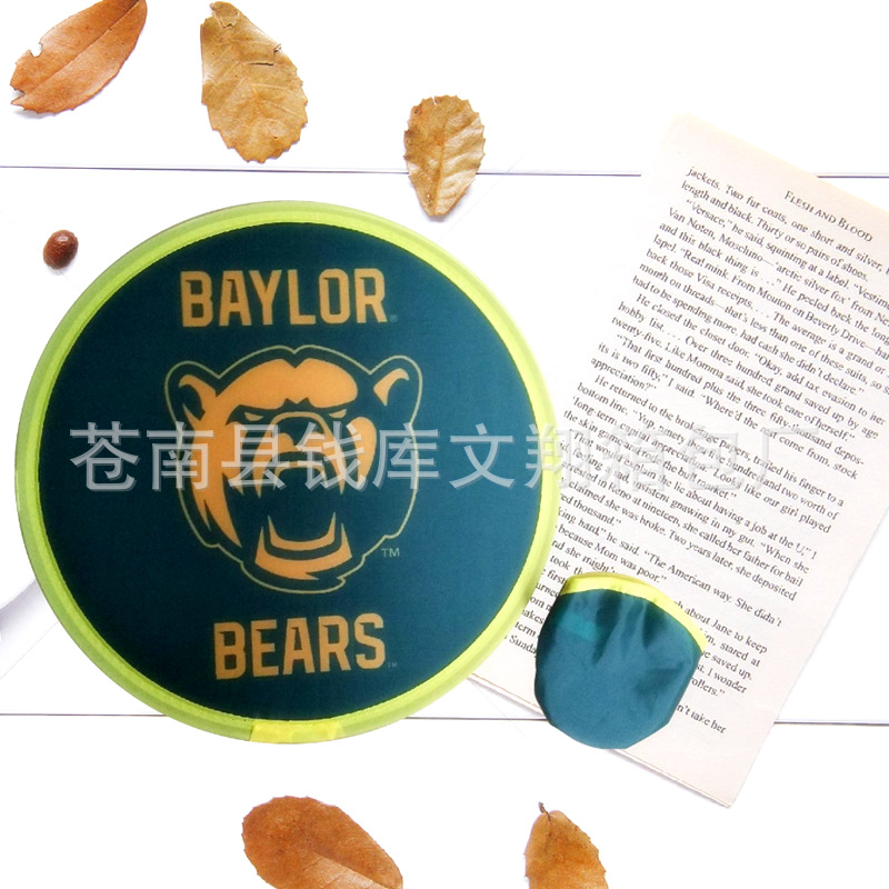 Professional production nylon folding advertising UFO fan gift nylon fan Frisbee fan free design printable logo
