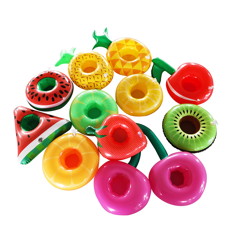 Spot PVC inflatable Cup holder inflatable water supplies water floating beverage cup holder