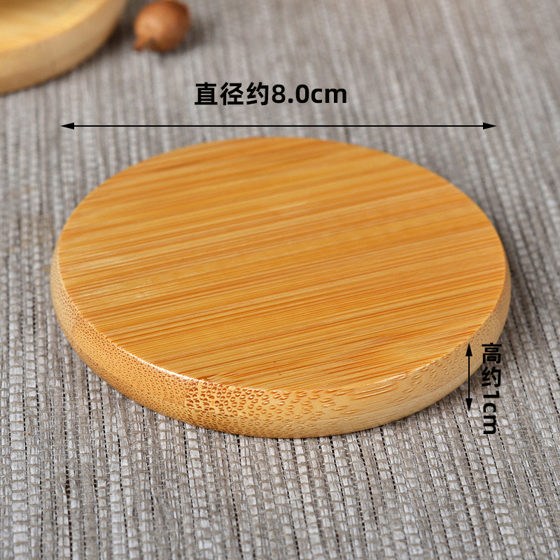 Factory wholesale bamboo tea cup pad cup holder tea set accessories insulated round square tea pad can be engraved LOGO