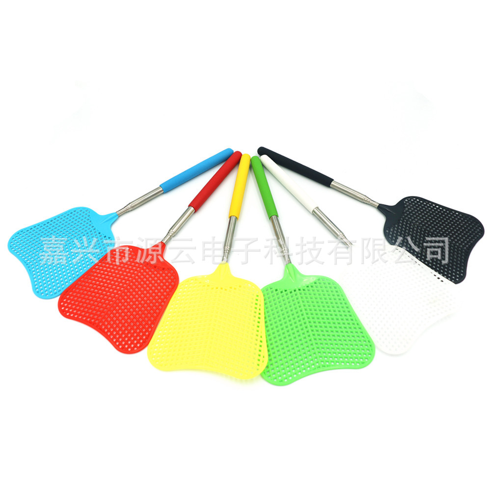 Quality can be fixed LOGO creative telescopic fly swatter mosquito swatter durable plastic mesh manual fly repellent mosquito swatter
