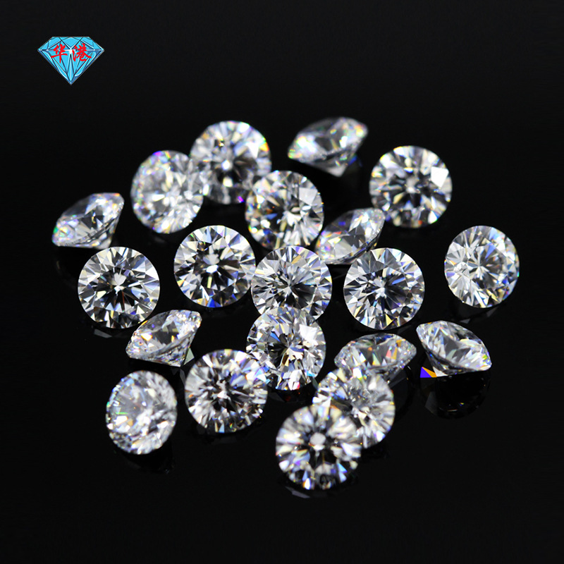 Huagang gem 5A round white zircon bare stone ring surface synthetic cubic zirconia CZ drill micro wax set system