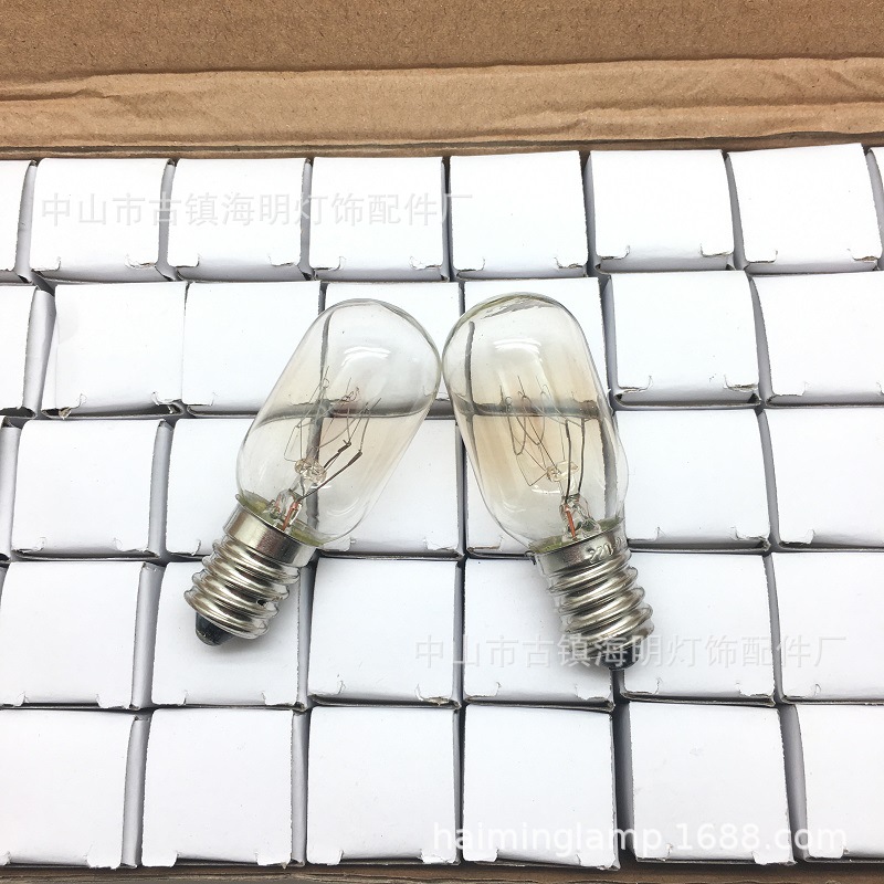 Refrigerator bulb E14 tungsten bulb 15W salt lamp line E14 screw bulb yellow light bulb