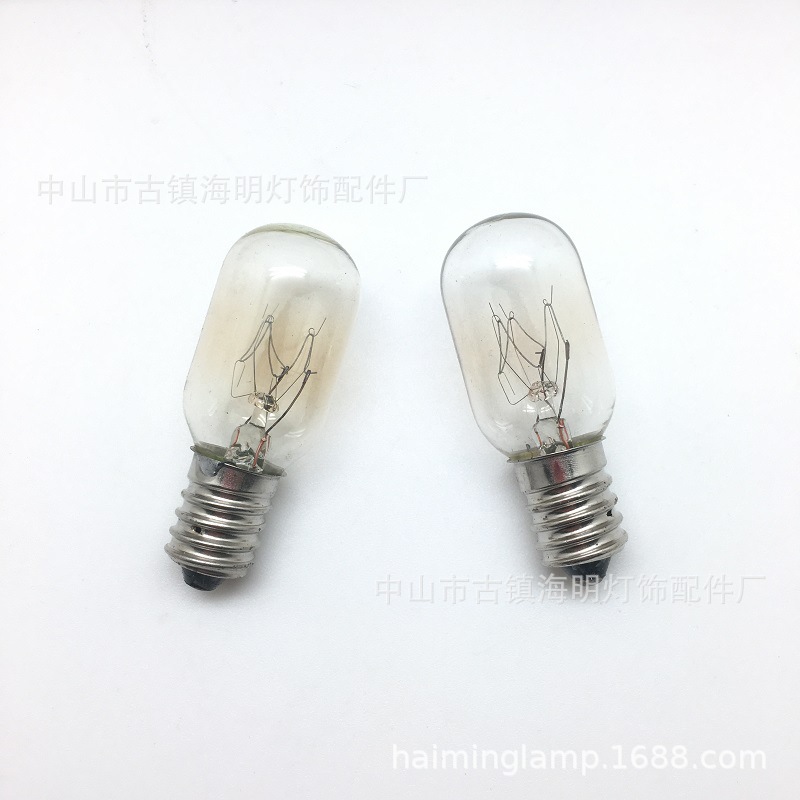 Refrigerator bulb E14 tungsten bulb 15W salt lamp line E14 screw bulb yellow light bulb