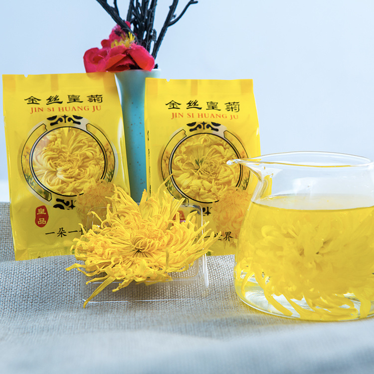 Place of origin direct sales golden silk yellow chrysanthemum one Cup chrysanthemum tea herbal tea bag wholesale large quantity and excellent price