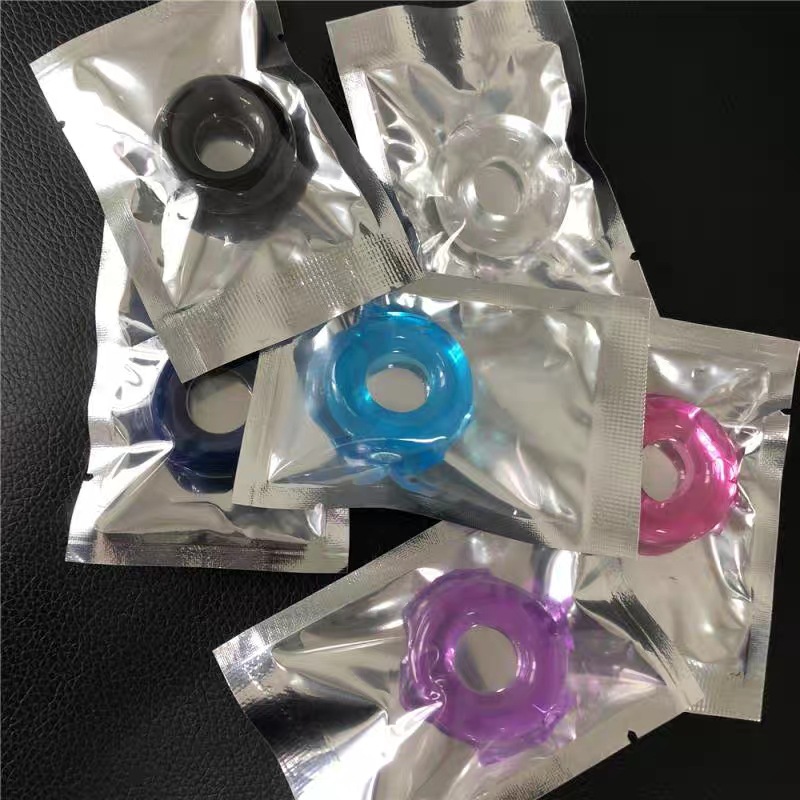 Men's Silicone Appliances Colorful Crystal Lock Ring Delay Ring Sexy Adult Products Sheep Eye Ring Tri-color Smooth Ring