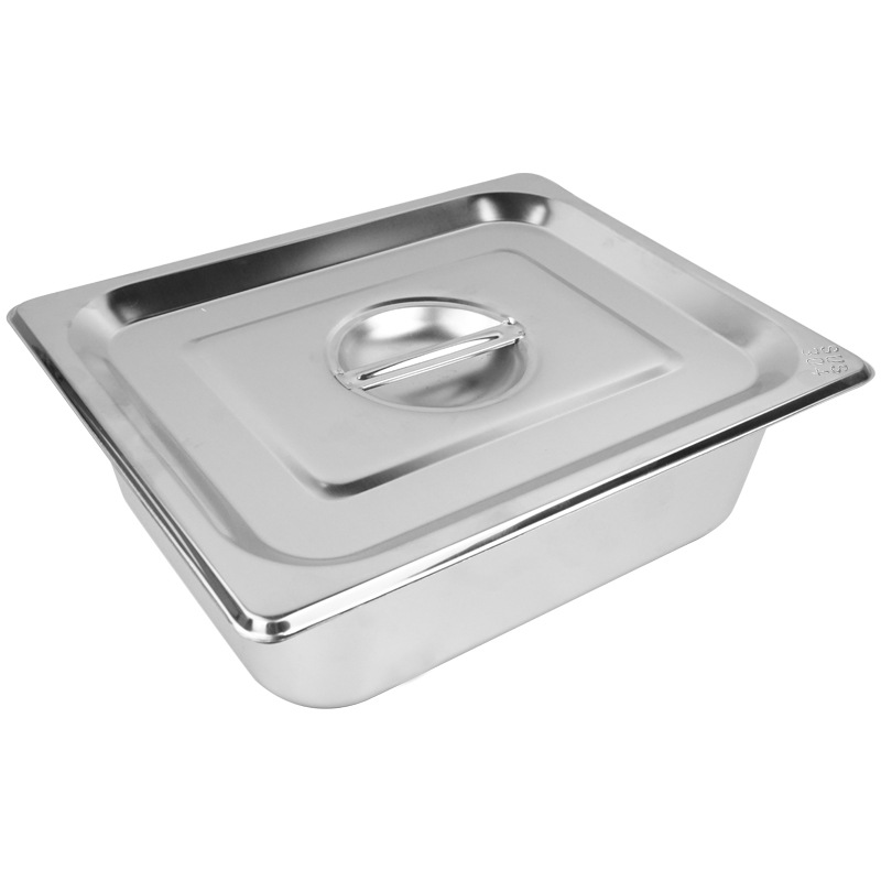 304 stainless steel portion basin thickened buffet food basin stainless steel rectangular fraction plate 1/1 wholesale