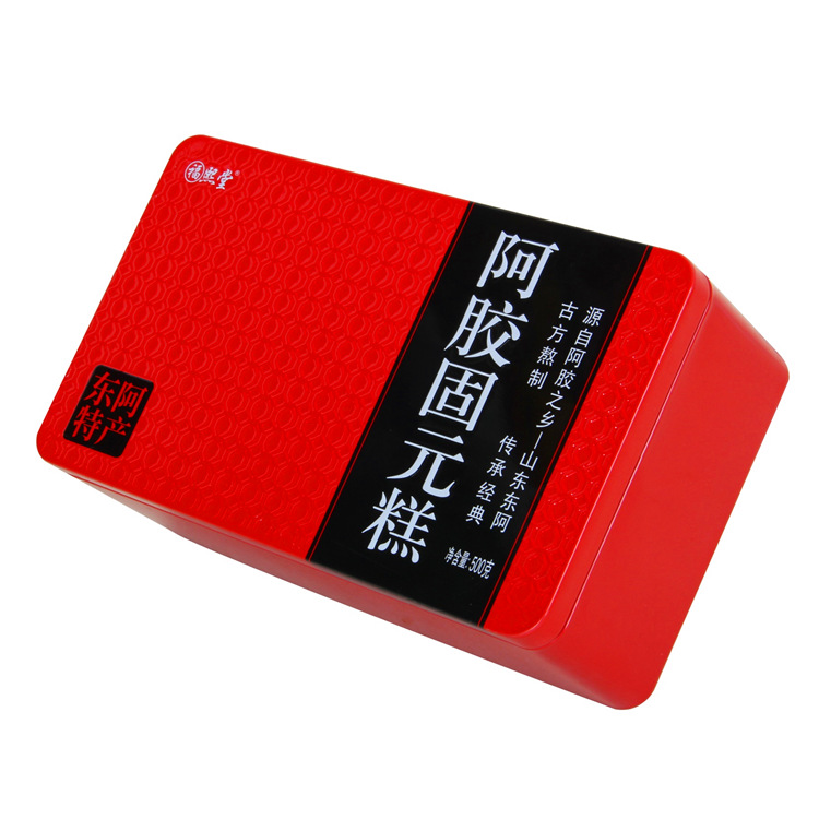 Donga wholesale donkey-hide gelatin cake 500g iron boxed donkey-hide gelatin Shandong origin donkey-hide gelatin block boiled instant solid cream